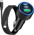 Apple MFi Certified iPhone 17 Fast Car Charger - 3-Port 67W USB-C & USB-A with Braided Type-C Cord for iPhone 17/17 Pro Max/16 Pro/15/Galaxy S26/S25/Pixel