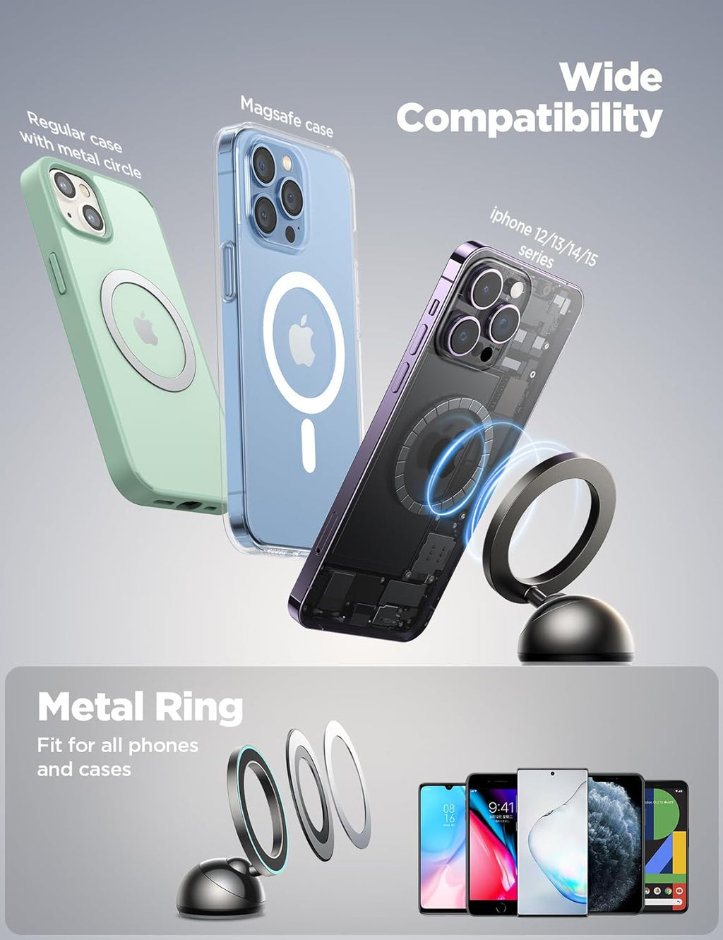 Revolutionary MagSafe Car Mount - All-Metal Magnetic Phone Holder with Unmatched Strength for iPhone 16/15/14/13/12 - Ultimate Dash Mounting Solution!