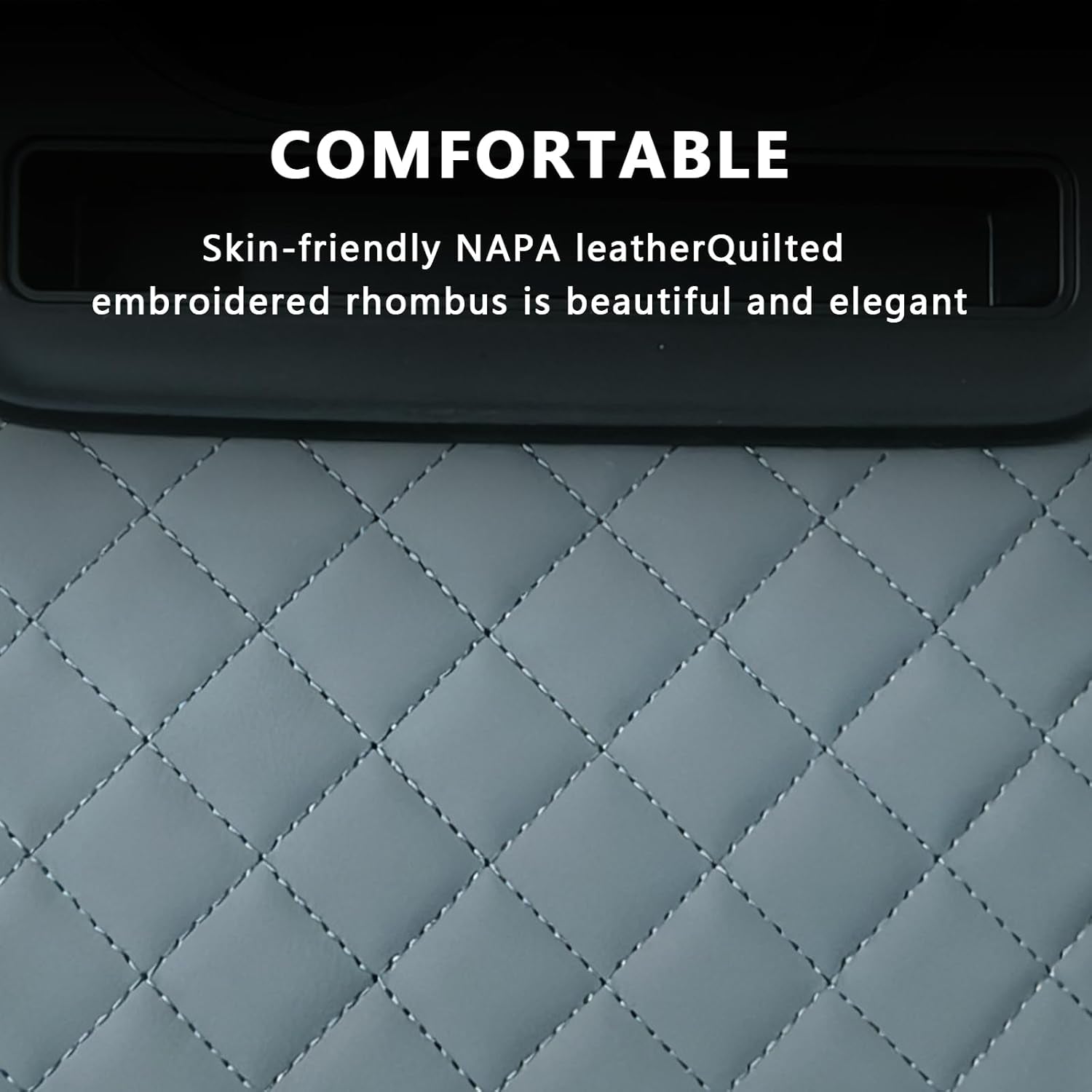 Elevate Your Drive: Universal Leather Armrest Cushion with Storage & Cup Holder - Waterproof Light Gray Interior Accessory