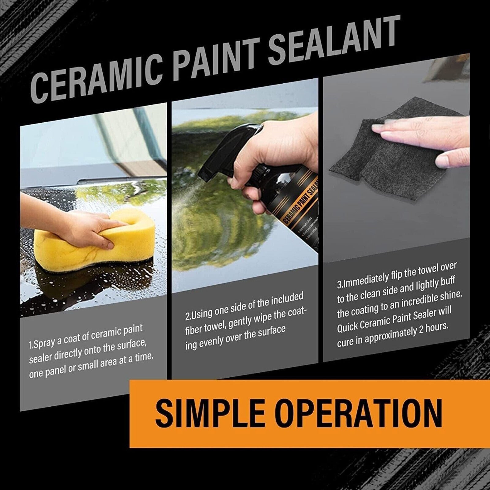 Ultimate Ceramic Coating Spray for Superior Car Protection - 120ML Hydrophobic Formula