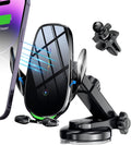 Rapid 15W Wireless Car Charger with Smart Auto-Clamping Mount - Perfect for iPhone 15/14/13/12/11 Pro Max and Samsung Galaxy - Effortless Charging for Your Drive!