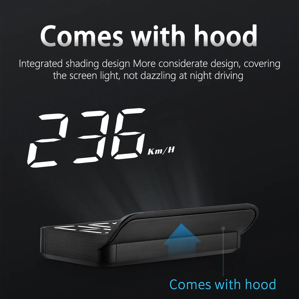 M3 HUD OBD2 Display On-Board Computer Car Head-Up Sisplay Windshield Big Font Projection Speedometer Temp Voltage Alarm Custom