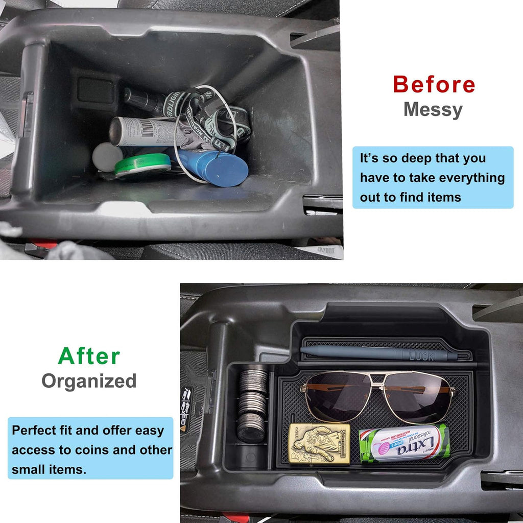 Maximize Your Chevy Colorado & GMC Canyon Storage with Our Premium Center Console Organizer (2015-2022) - Sleek Black Armrest Insert Tray