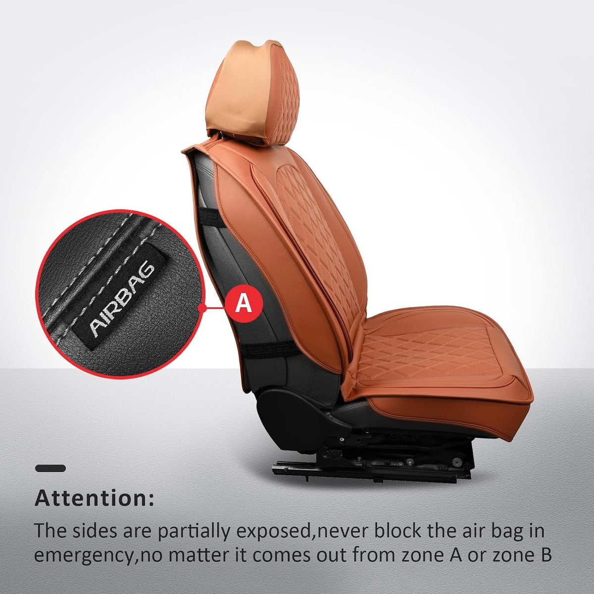 Seat Covers Full Set,Leather Seat Covers Car Seat Protector Brown
