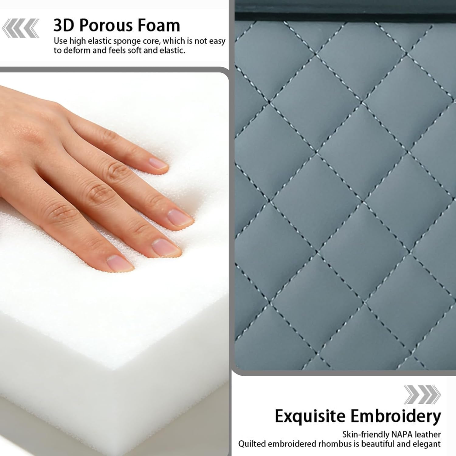 Elevate Your Drive: Universal Leather Armrest Cushion with Storage & Cup Holder - Waterproof Light Gray Interior Accessory