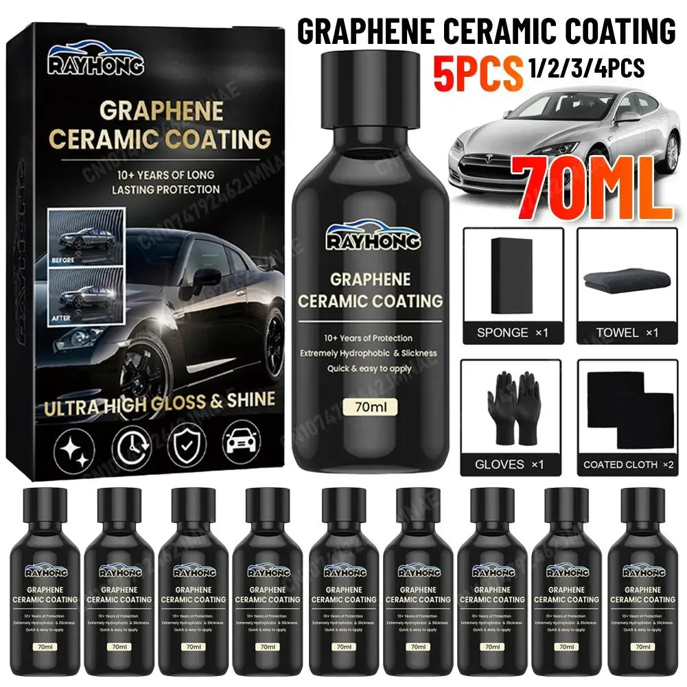 Advanced 70Ml Nano Ceramic Graphene Coating - Super Hydrophobic UV Protectant for Ultimate Paint Care