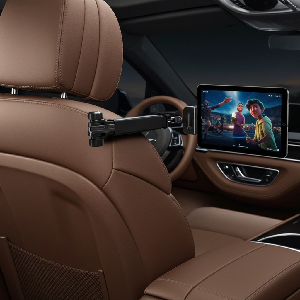 Car Headrest Tablet & Phone Mount — 360° Adjustable | VELOX