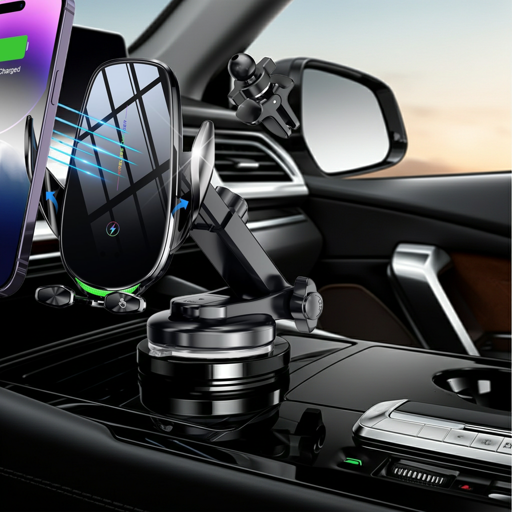 VELOX 15W Wireless Car Charger — Auto-Clamping Mount