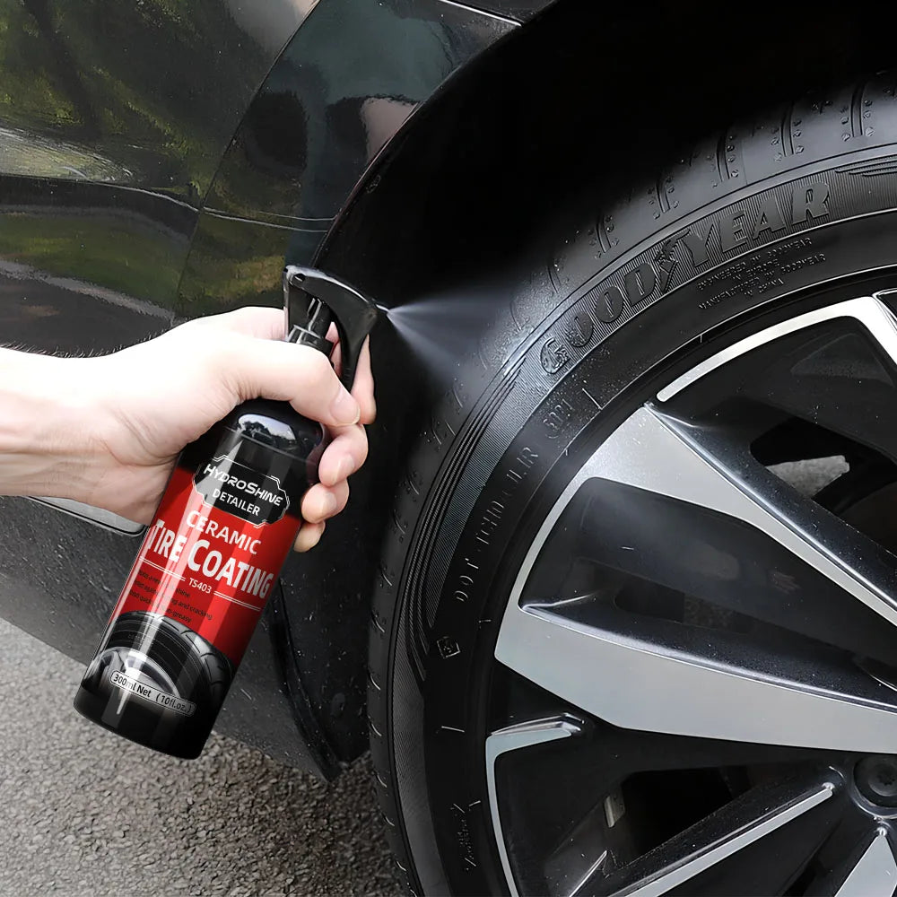 Ceramic Tire Coating Shine Spray Tyre Gloss Plastic Rubber Wheel Restorer Long Lasting Hydrophobic Cleaner Seal Wax