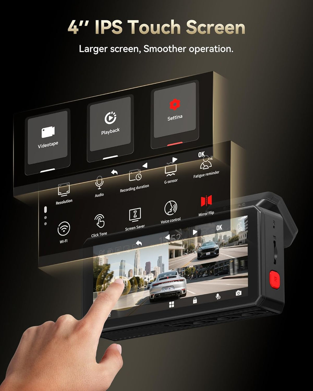 Experience Unmatched Clarity with the F77 4K Dual Dash Cam: Front & Rear Recording, Voice Control, Built-In WiFi, and 24-Hour Parking Monitoring!