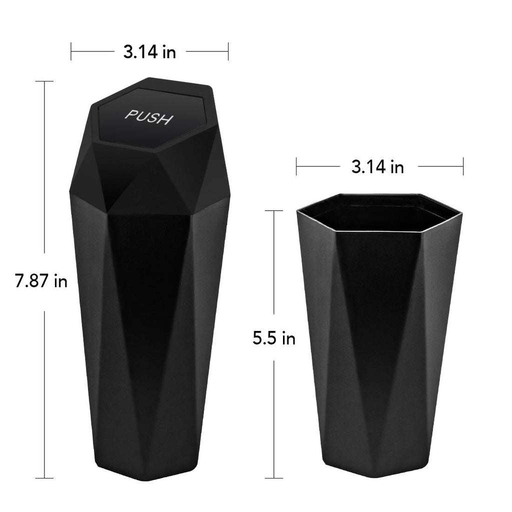 Deluxe Car Trash Can with Lid - 30 Leakproof Bags Included, Versatile Organizer for Vehicle, Home & Office