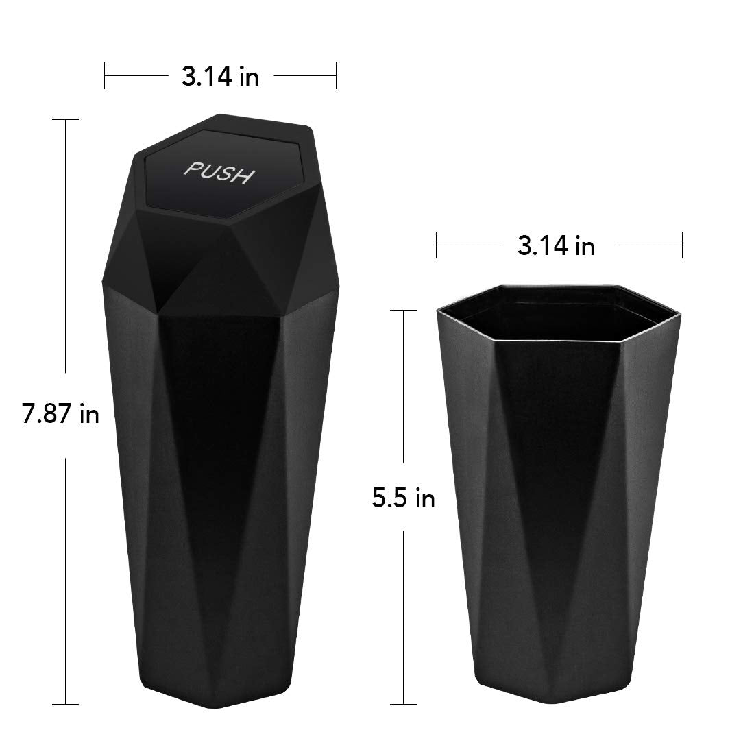 Deluxe Car Trash Can with Lid - 30 Leakproof Bags Included, Versatile Organizer for Vehicle, Home & Office
