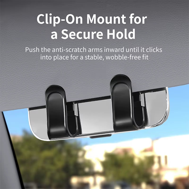 Elevate Your Driving Experience with the Universal Clip-On Car Sunglasses Holder – Soft-Lined, Anti-Scratch, and Durable for All Vehicles!