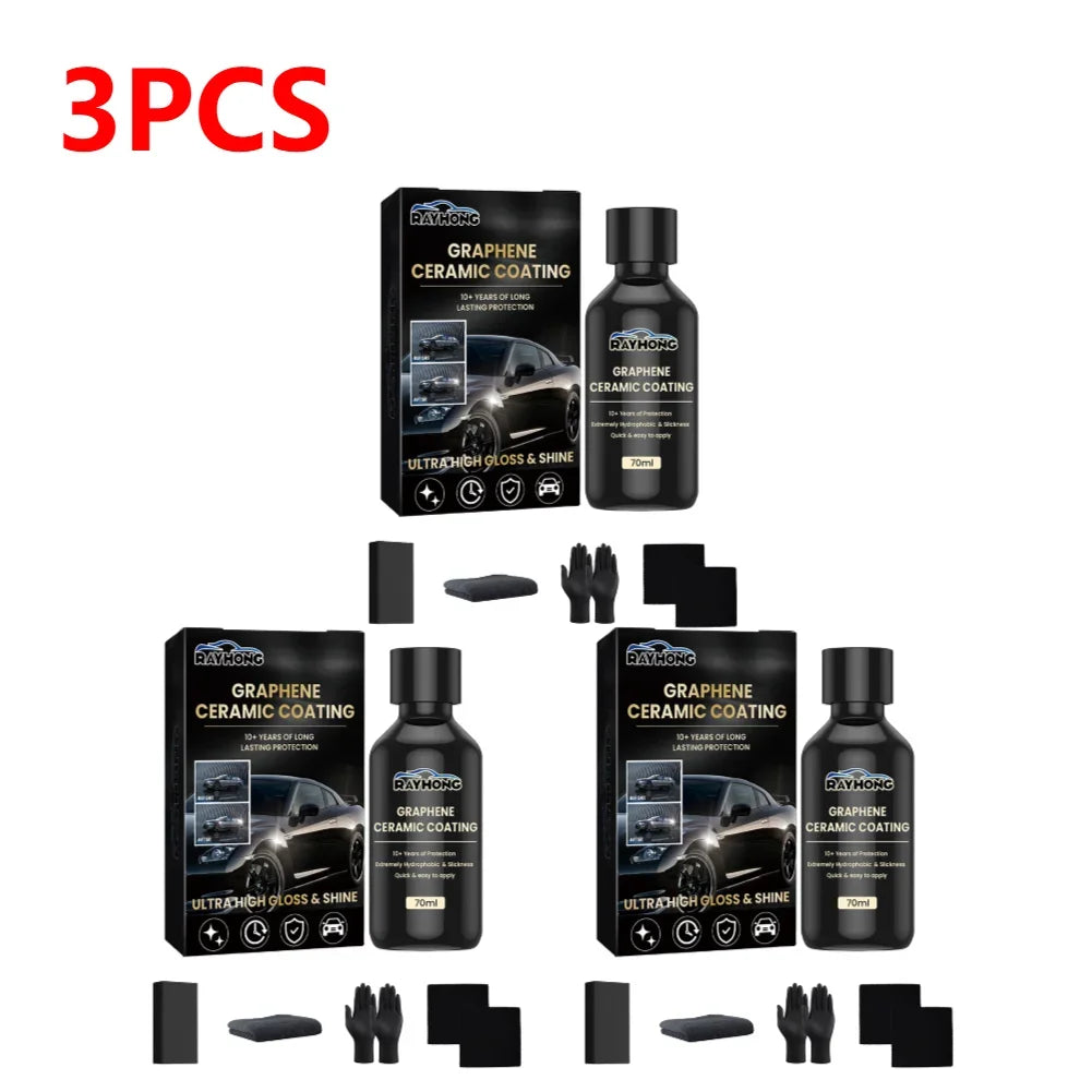 Advanced 70Ml Nano Ceramic Graphene Coating - Super Hydrophobic UV Protectant for Ultimate Paint Care