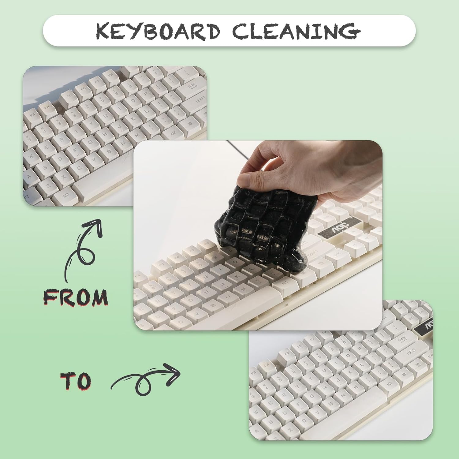 Cleaning Gel for Car Cleaner Cleaning Kit Automotive Air Vent Dust Cleaning Slime for Auto Cleaning Putty Universal Dust Car Accessories Car Interior Cleaner Keyboard Cleaning Laptop Black | Automotive Air Vent Dust Cleaning, Universal Dust Cleaner, Car Interior & Accessories, Laptop Cleaning