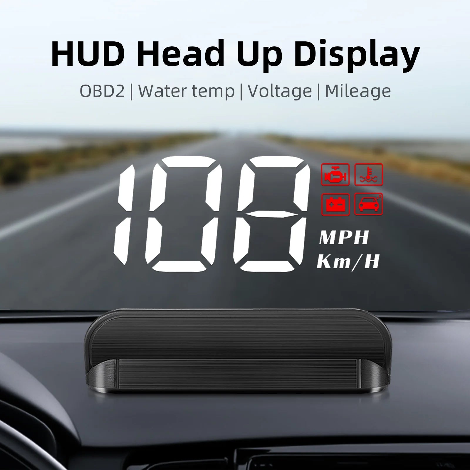 M3 HUD OBD2 Display On-Board Computer Car Head-Up Sisplay Windshield Big Font Projection Speedometer Temp Voltage Alarm Custom