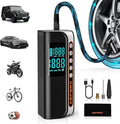 Powerful 160PSI Portable Electric Tire Inflator - Smart Pressure Detection, LED Light & Automatic Shutoff for Ultimate Safety