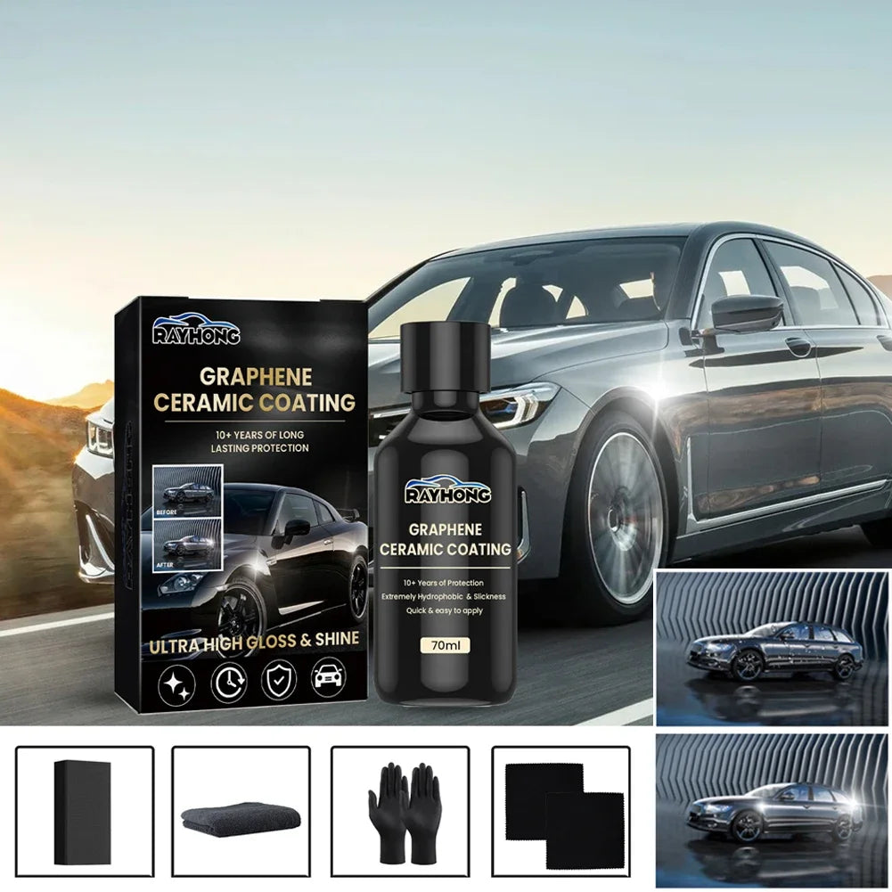 Advanced 70Ml Nano Ceramic Graphene Coating - Super Hydrophobic UV Protectant for Ultimate Paint Care