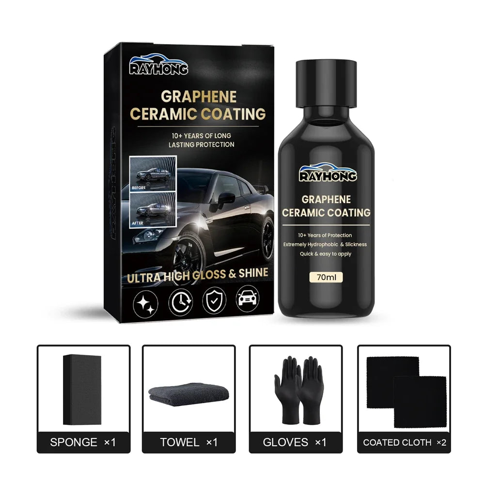 Advanced 70Ml Nano Ceramic Graphene Coating - Super Hydrophobic UV Protectant for Ultimate Paint Care