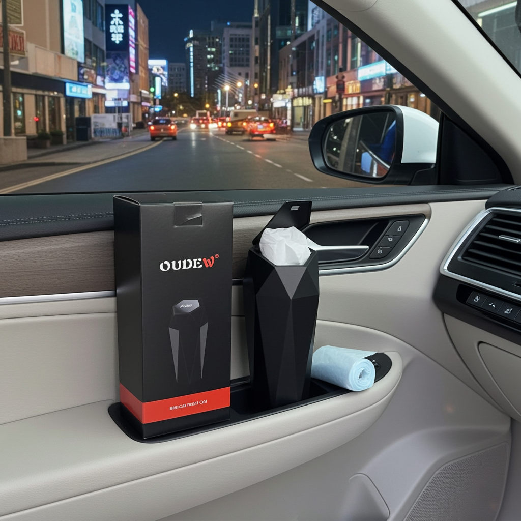 VELOX Compact Car Trash Can — Leakproof with Auto-Open Lid