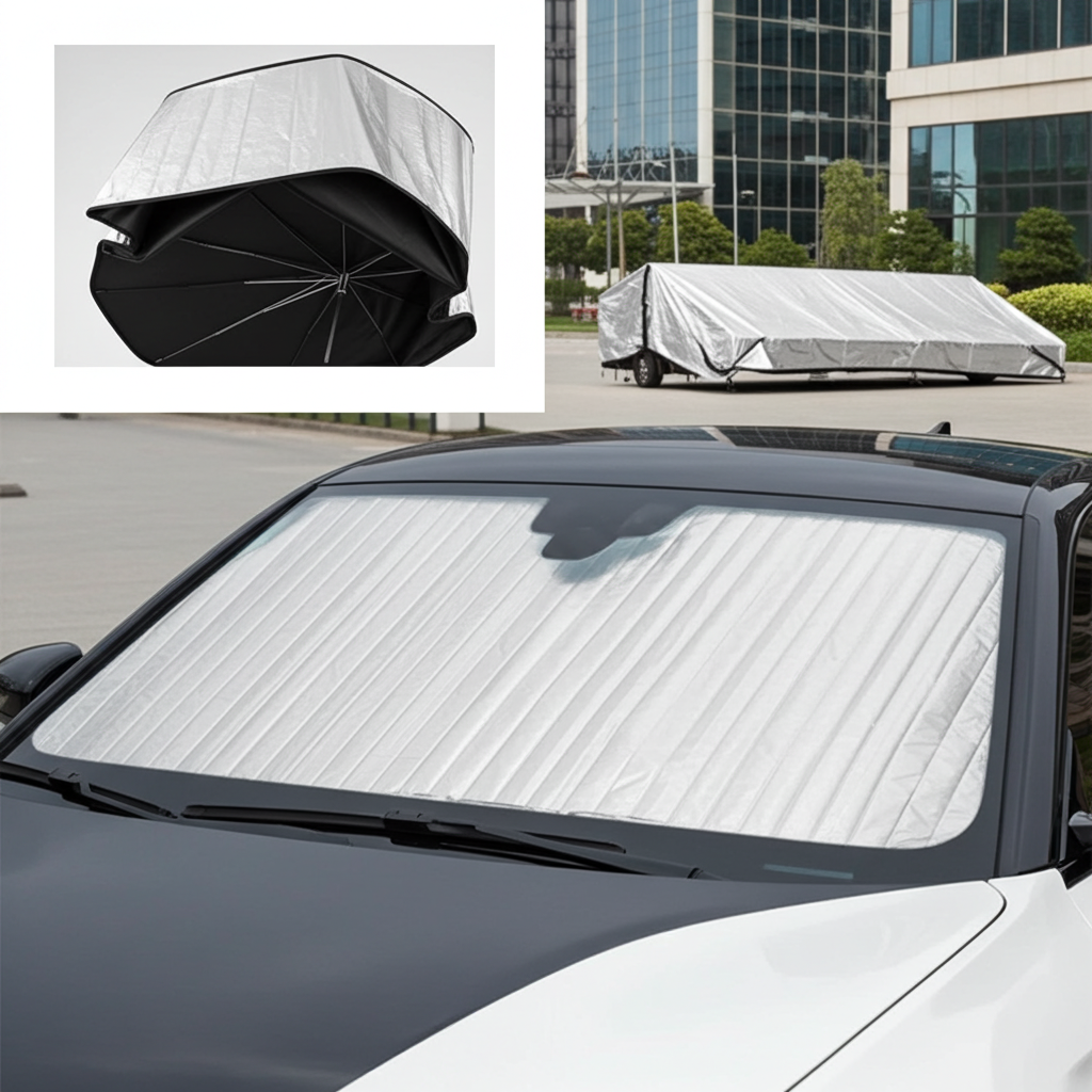 VELOX Car Windshield Sun Shade — UPF 50+ UV Protection, Universal Fit